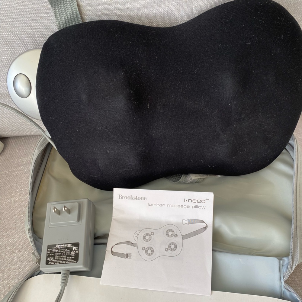 Brookstone I•need lumbar massage pillow